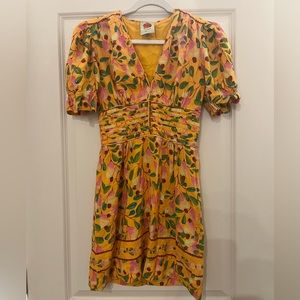 Farm Rio Linen Floral Mini Dress